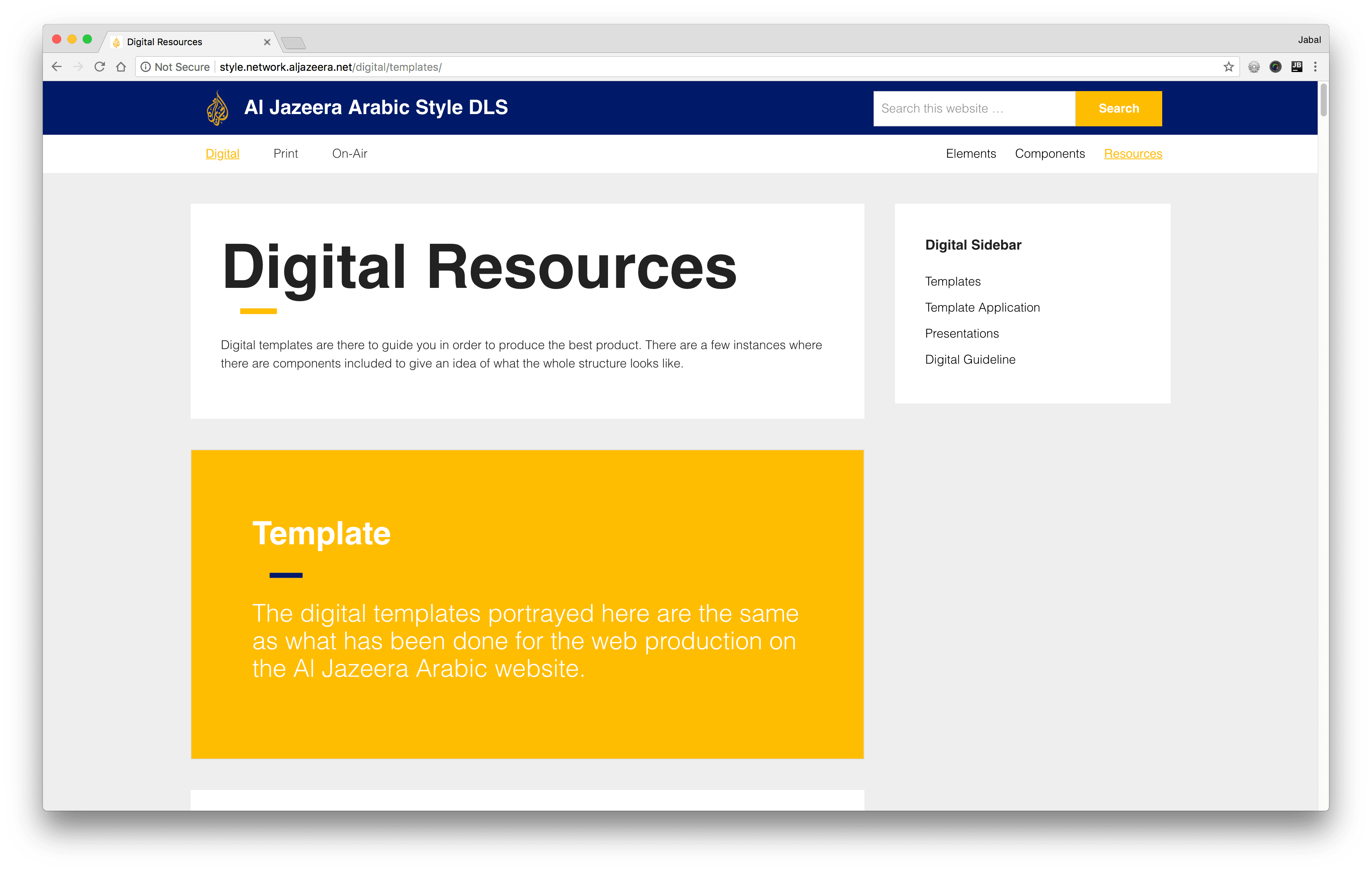 Al Jazeera Design Language System - Digital Resources
